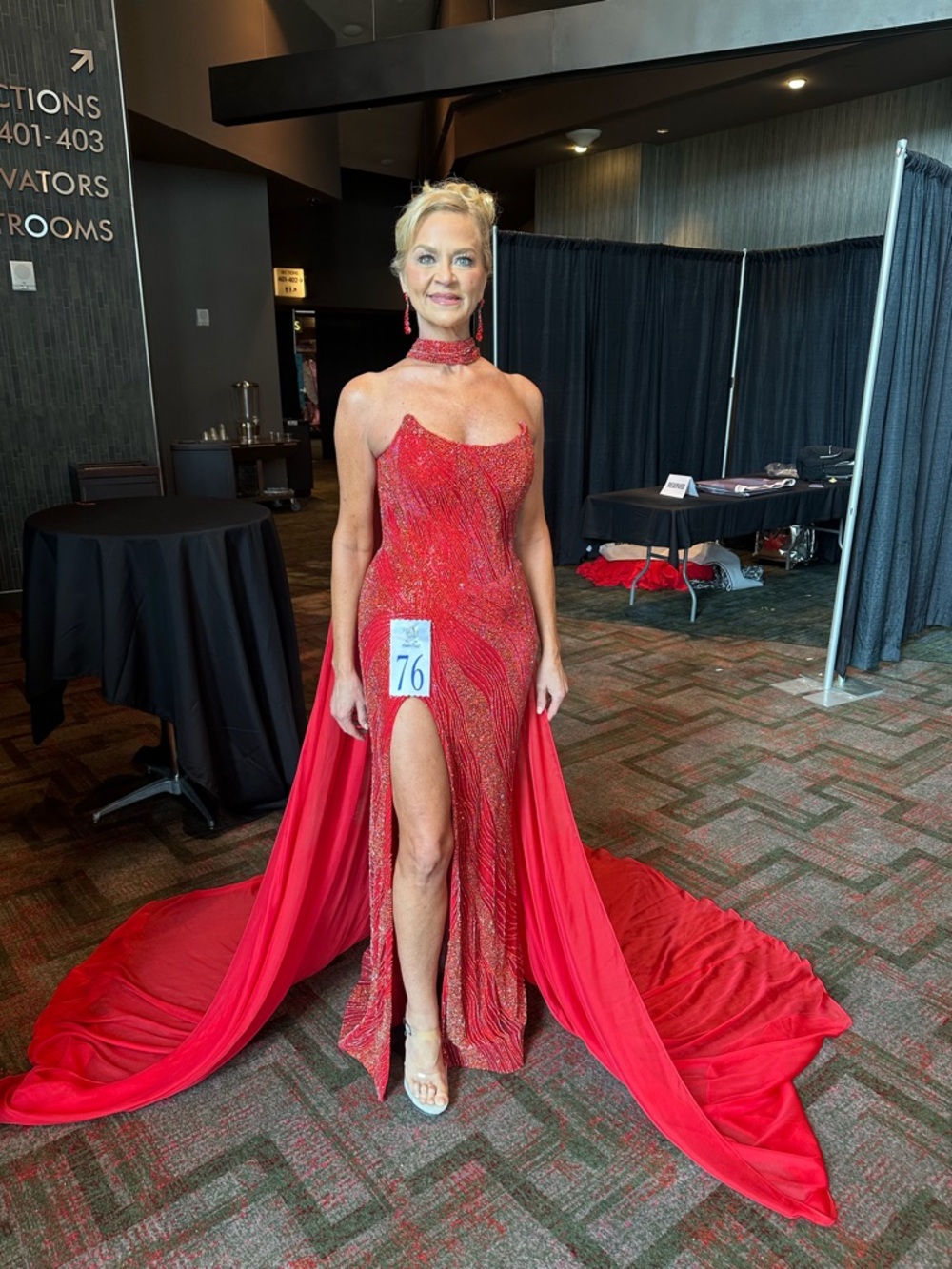 Elegant Red Prom Dress with High Slit and Train
